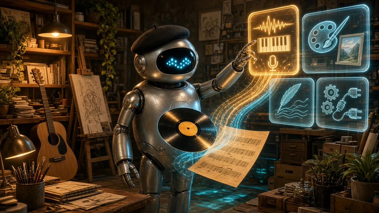 Couverture : un agent robot choisit le meilleur outil IA