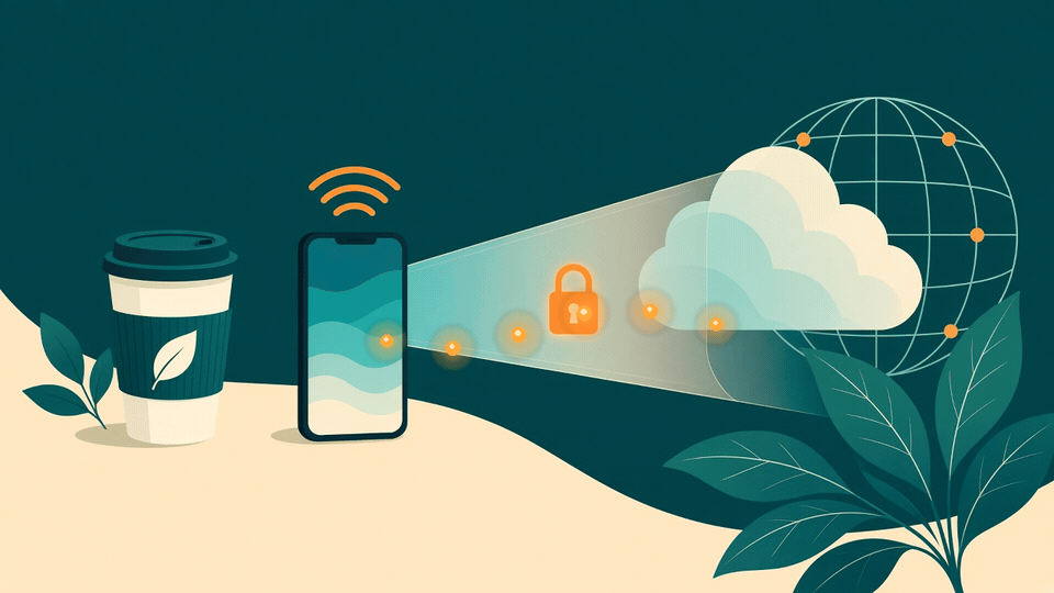 Illustration animée : paquets qui traversent un tunnel VPN